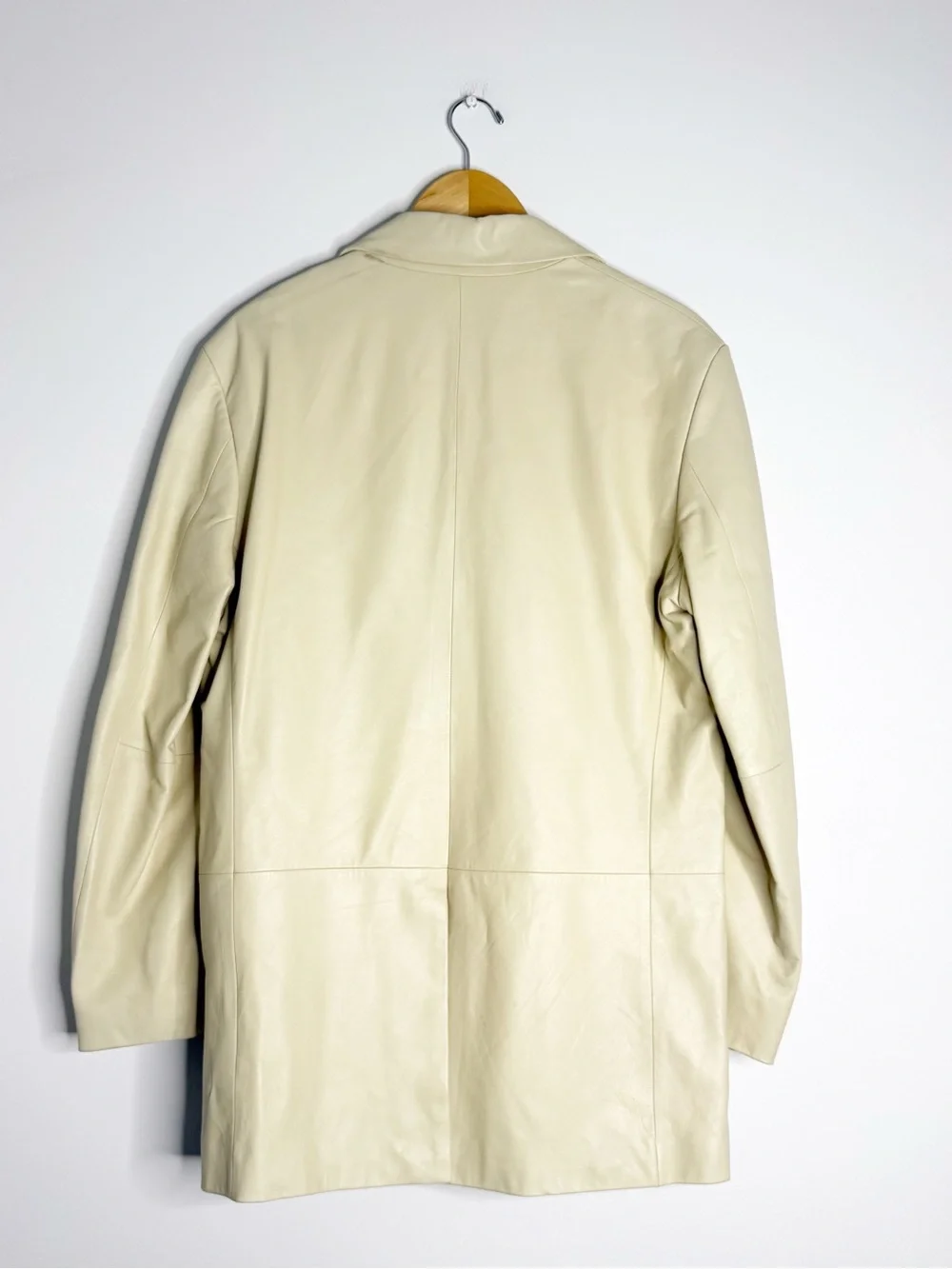 Banana Republic Genuine Leather Blazer Jacket Men’s Medium Cream Ivory